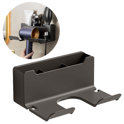 1 Pack Hair Dryer Holder, Wall Mount Self Adhesive Waterproof Blow Dryer Rack Storage Organizer Hanger, Compatible with Most Hair Blower Appliance, Curling Iron, Straightener(Z2-White) Z2-Grey