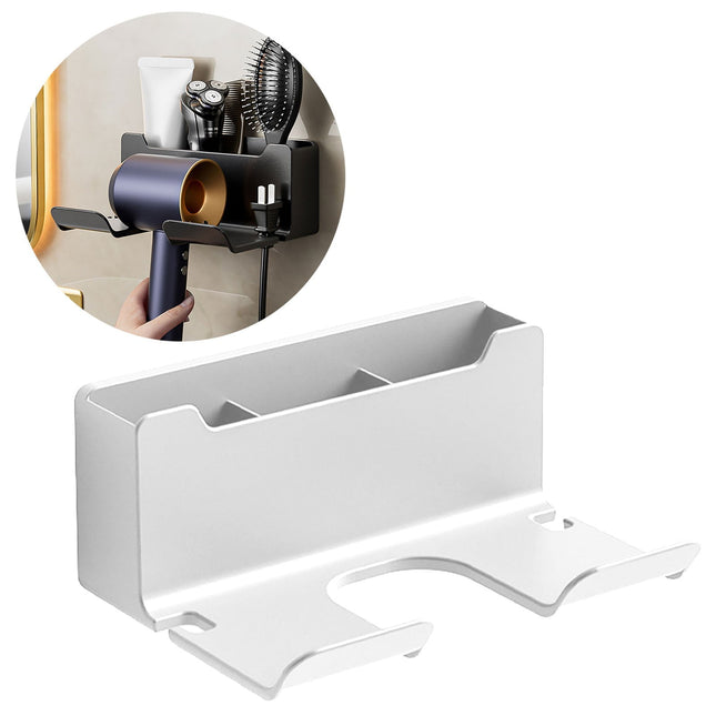 1 Pack Hair Dryer Holder Wall Mount Self Adhesive Waterproof Blow Dryer Rack Storage Organizer – product detail