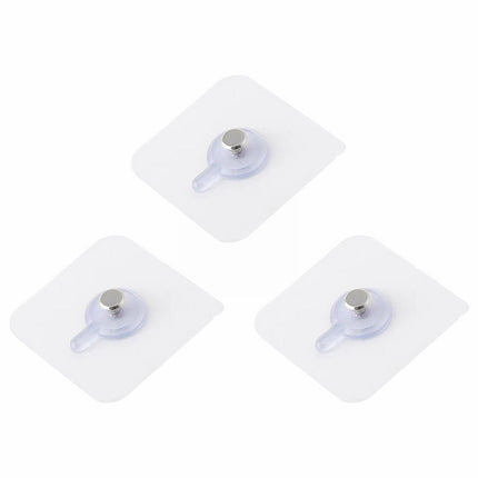 Self Adhesive Picture Hooks, Heavy Duty Picture Hangers Without Nails, Wall Hooks for Hanging, Transparent Waterproof Frame Hangers, Sticky Hook for Bathroom Kitchen, 3 Pcs, 2.4x2.4 2.8" x 2.8" White/2 Pcs