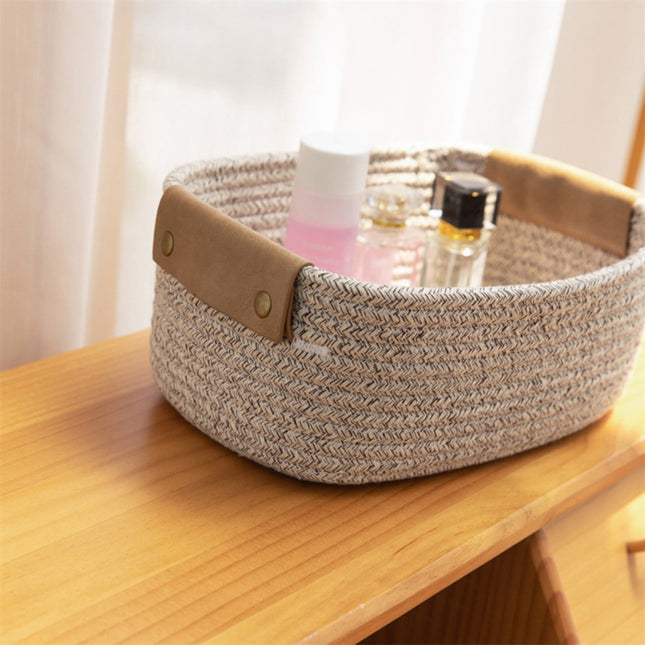 Small Cat Ears Toy Organizer Woven Cotton Rope Basket Decorative Nursery Bins & Boxes Gift