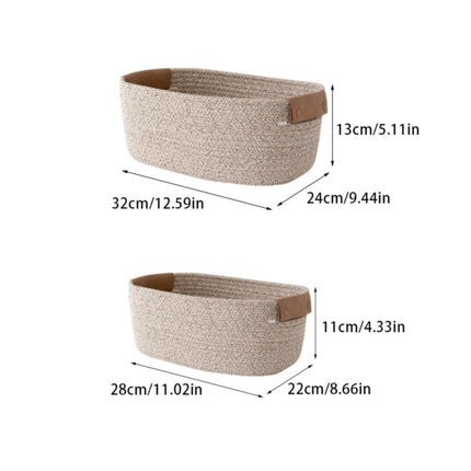 Small Cat Ears Toy Organizer, Woven Cotton Rope Basket, Decorative Nursery Bins & Boxes Gift Basket Empty for Pet Toy Storage, 1 Pcs, 7.8x3.93 12.59" x 9.44" x 5.11" Coffee