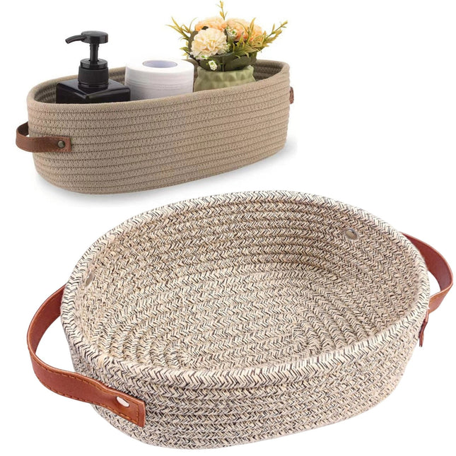 Small Cat Ears Toy Organizer Woven Cotton Rope Basket Decorative Nursery Bins & Boxes Gift