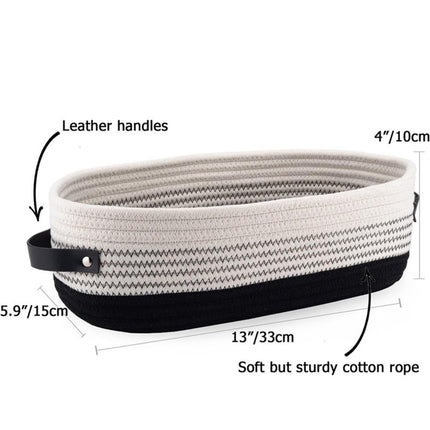 Small Cat Ears Toy Organizer, Woven Cotton Rope Basket, Decorative Nursery Bins & Boxes Gift Basket Empty for Pet Toy Storage, 1 Pcs, 7.8x3.93 13" x 5.9" x 4.0" White
