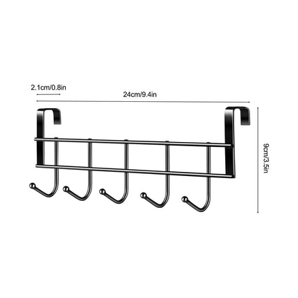 Over The Door Hooks, Door Hanger Hooks For Hanging ,Over The Door Towel Racks With 5 Coat Hook,Over The Door Towel Rack For Kitchen Bathroom Towel Holder Towels Hanger Rack Accessories 2.1 cm