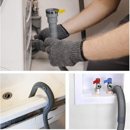 Washing Machine Drain Hose, Dishwasher Hose Extension Kit with 1 U- Holder, 1 Extension Adapter and 2 Hose Clamps, 1 Set, 9.84 Ft 6.5' Grey