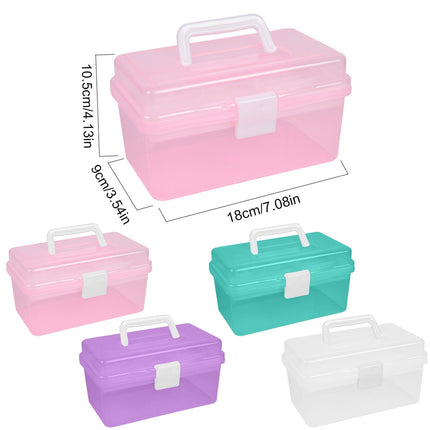Home Box and Travel Storage Box, Plastic Kit Case Container Empty, Box with Lock Lid & Handle, Emergency Organizer for Family and Traveling, 9.1x4.7x3.7 7.08" x 3.54" x 4.13" Green