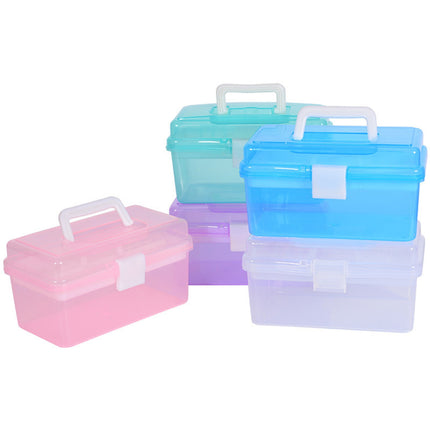 Home Box and Travel Storage Box, Plastic Kit Case Container Empty, Box with Lock Lid & Handle, Emergency Organizer for Family and Traveling, 9.1x4.7x3.7 7.08" x 3.54" x 4.13" Green