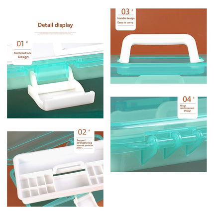 Home Box and Travel Storage Box, Plastic Kit Case Container Empty, Box with Lock Lid & Handle, Emergency Organizer for Family and Traveling, 9.1x4.7x3.7 7.08" x 3.54" x 4.13" Pink