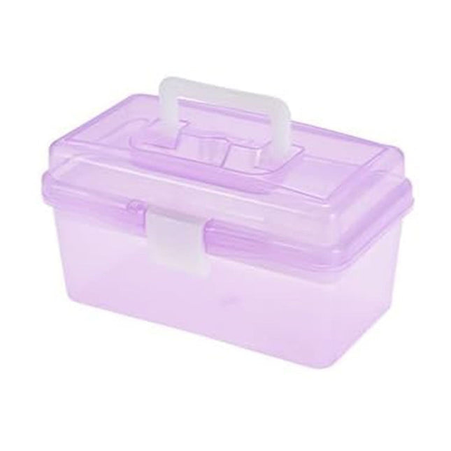 Home Box and Travel Storage Box Plastic Kit Case Container Empty Box with Lock Lid in Purple