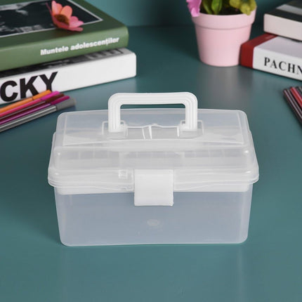 Home Box and Travel Storage Box, Plastic Kit Case Container Empty, Box with Lock Lid & Handle, Emergency Organizer for Family and Traveling, 9.1x4.7x3.7 7.87" x 4.72" x 4.13" Purple