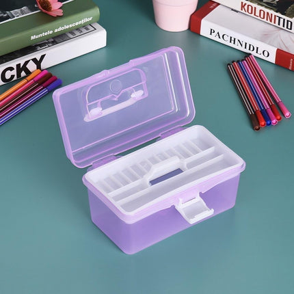 Home Box and Travel Storage Box, Plastic Kit Case Container Empty, Box with Lock Lid & Handle, Emergency Organizer for Family and Traveling, 9.1x4.7x3.7 7.87" x 4.72" x 4.13" Purple