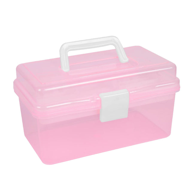 Home Box and Travel Storage Box Plastic Kit Case Container Empty Box with Lock Lid in White