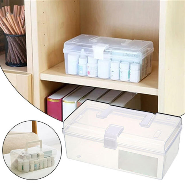 Home Box and Travel Storage Box Plastic Kit Case Container Empty Box with Lock Lid in White