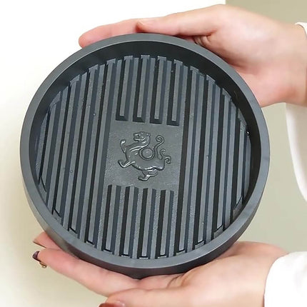 Universal Plunger Tray and Mat,Toilet Plunger Holder with Drip Tray,Quick Air Drying for Bathroom and Kitchen,Thick Plastic Plant Saucer for Indoor Outdoor Potted Plants Gray