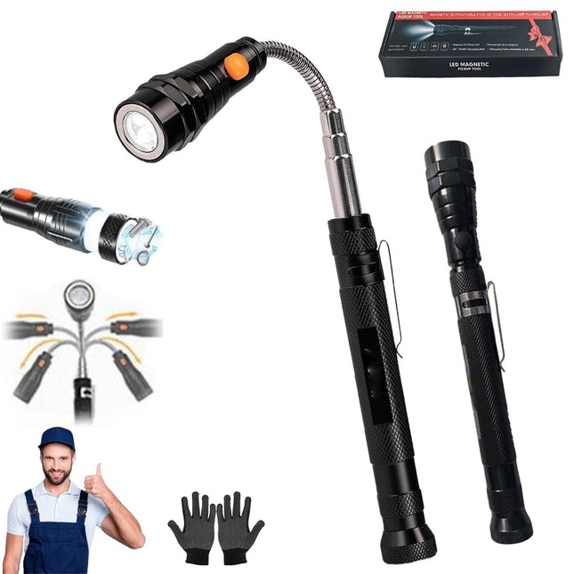 Magnetic Pickup Tool Gifts for Men Telescoping Magnet Flashlight Gifts Idea & Stocking Stuffers for