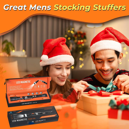 Magnetic Pickup Tool, Gifts for Men, Telescoping Magnet Flashlight, Gifts Idea & Stocking Stuffers for Men, Mechanic, Boyfriend, Christmas Gifts for Dad, Husband, Father, 1 Pcs, 23.6 Inches 23.6" Black
