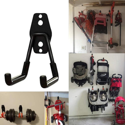 Garage Storage Utility Hooks, Heavy Duty Garage Hooks, Garage Garden Tool Organizer, Steel Wall Mount Hooks, Garden Small U Hooks, Wall Mount Hanger Organizer for Tools, 1 Pcs, 2.56x2.05x4.33 2.56" x 2.05" x 4.33" Black
