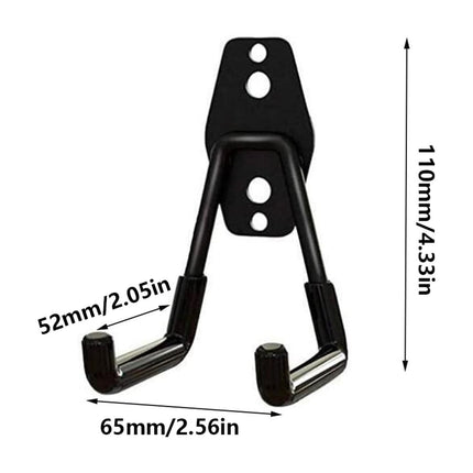 Garage Storage Utility Hooks, Heavy Duty Garage Hooks, Garage Garden Tool Organizer, Steel Wall Mount Hooks, Garden Small U Hooks, Wall Mount Hanger Organizer for Tools, 1 Pcs, 2.56x2.05x4.33 2.56" x 2.05" x 4.33" Black
