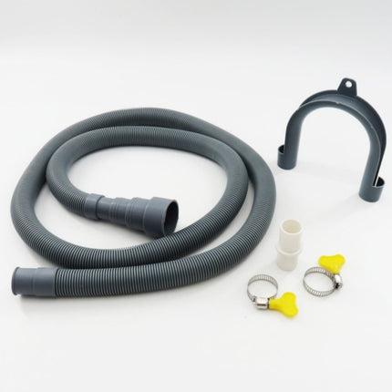 Washing Machine Drain Hose Extension Kit, Durable Washer Drain Hose, Universal for Washer, Dishwasher & Dehumidifier, 5-Piece Set with U-Bracket, 2 Clamps & Adapter, 1 Set, 6.5 Ft 9.8' Grey