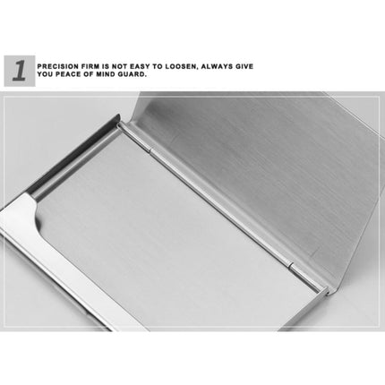 Slim Business Card Case for Men & Women, Pocket Metal Case, Professional Stainless Steel Business Card Holders, Purse Name Card Holder, Buckle Style Shut, 1 Pcs, 3.62x2.28 3.62" x 2.28" Silver
