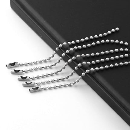 Dog Tag Chain Ball Chain Necklace Bulk, Military Blank Dog Tag Necklace for Men, Beaded Necklace Chains for Jewelry Making DIY Crafts,Silver Nickel Plated Metal 2.4mm Ball Bead Chain(100-Pack ) C