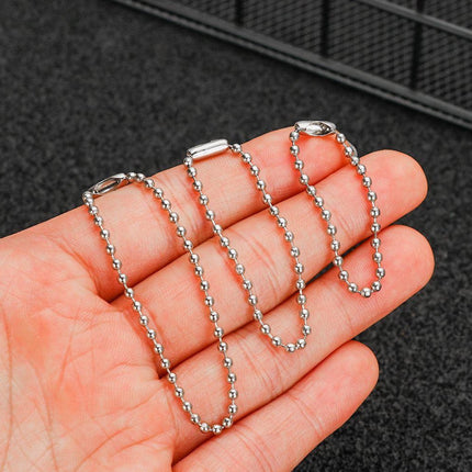Dog Tag Chain Ball Chain Necklace Bulk, Military Blank Dog Tag Necklace for Men, Beaded Necklace Chains for Jewelry Making DIY Crafts,Silver Nickel Plated Metal 2.4mm Ball Bead Chain(100-Pack ) Silver