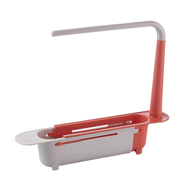 1 Pcs Telescopic Kitchen Over Sink Organizer With Towel Hanger Expandable Dish Caddy Drying Rack – product detail
