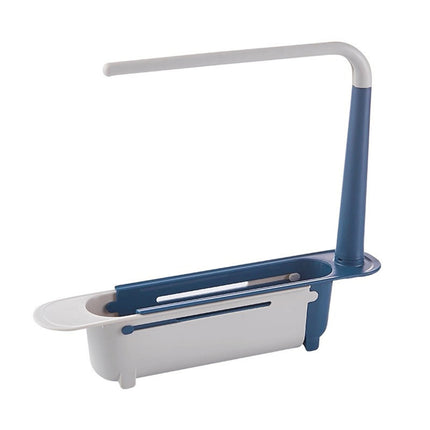 1 Pcs Telescopic Kitchen Over Sink Organizer With Towel Hanger,Expandable Dish Caddy Drying Rack,Drain Basket Tray Caddy,Adjustable Length Colander Rack Sponge Holder Storage Tray Green