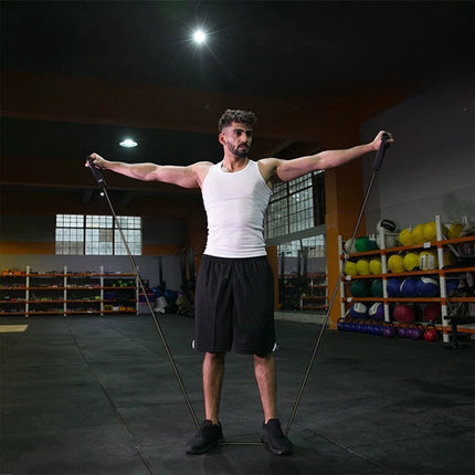 Resistance Bands with Handles, Exercise Bands with Handles, Single Resistance Bands for Resistance Training, Physical Therapy,Home Workouts, Fitness, Pilates,Shoulder And Neck Stretching Equipment Black