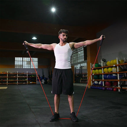 Resistance Bands with Handles, Exercise Bands with Handles, Single Resistance Bands for Resistance Training, Physical Therapy,Home Workouts, Fitness, Pilates,Shoulder And Neck Stretching Equipment Red