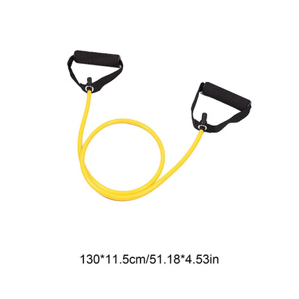 Resistance Bands with Handles, Exercise Bands with Handles, Single Resistance Bands for Resistance Training, Physical Therapy,Home Workouts, Fitness, Pilates,Shoulder And Neck Stretching Equipment Yellow