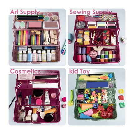 Plastic Storage Bins With Lid and Handle, Plastic Latch Storage Box, Stackable Storage Container, Small Plastic Storage Basket, Cute Organizer Box for Home, Office, 1 Pcs, 7.68x4.13x4.33 12.99" x 5.7" x 7.67" Red