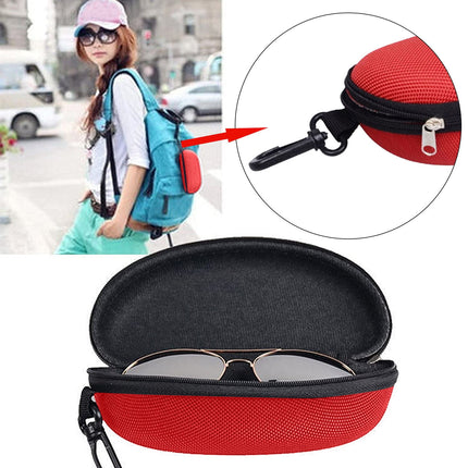 1 Pcs Eyeglass Sunglasses Cases,Sunglasses Case,Portable Travel Zipper Eyeglasses Frame,Glasses Case Hook For Mens And Womens,Portable Eyeglasses Case With Zipper,Hard Sunglasses Case,Black Red