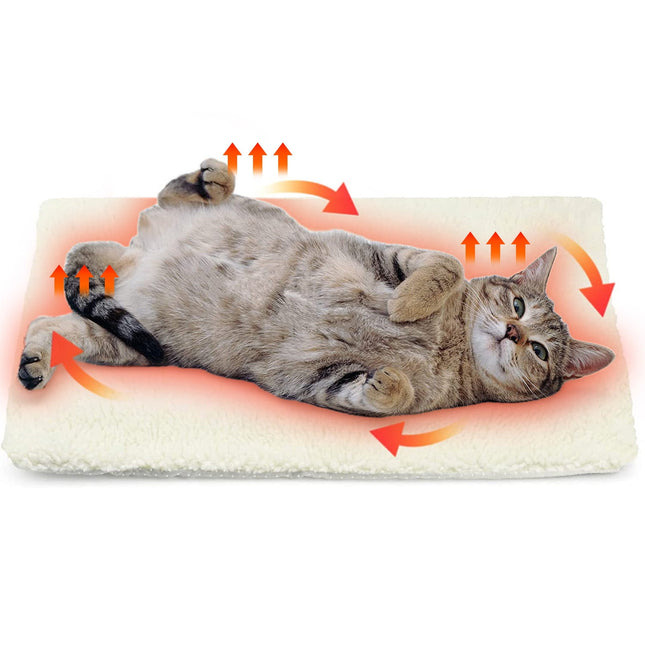Self Warming Cat Dog Bed with Heat Storage Aluminum Foil Machine Washable Pet Mat for – product detail