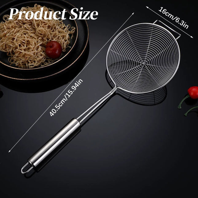 Strainer Spider Skimmers for Kitchen Cooking and Frying Food Stainless Steel Slotted Spoon – product detail