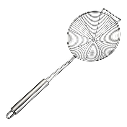 Strainer Spider Skimmers for Kitchen Cooking and Frying Food, Stainless Steel Slotted Spoon Pasta Strainers Tomato Food Strainer Skimmer Ladle For Pasta, 1 Pcs, 15.94x6.3 17.72" x 7.87" Silver