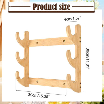 Bow Rack, Wall Mount Sword Holder, Wooden Wall Mount Bow Hanger Heavy Duty Archery Bows Wall Holder for Compound & Recurve Bows, Only Rack, 1 Pcs, 15.35x11.81x1.57 15.35" x 11.81" x 1.57" Beige