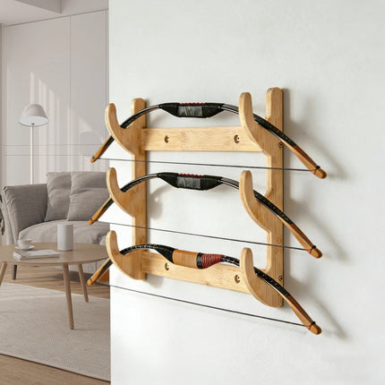 Bow Rack, Wall Mount Sword Holder, Wooden Wall Mount Bow Hanger Heavy Duty Archery Bows Wall Holder for Compound & Recurve Bows, Only Rack, 1 Pcs, 15.35x11.81x1.57 15.35" x 11.81" x 1.57" Beige