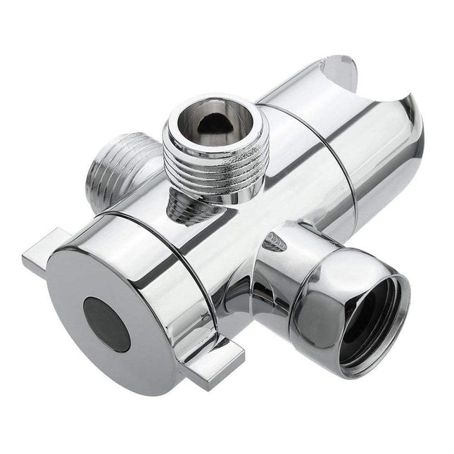 3-Way Diverter Valve 1/2 Inch Shower Arm Diverter with Handheld Showerhead Bracket Heavy-Duty Shower