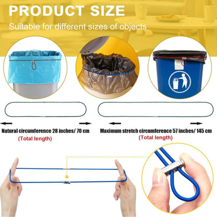 Garbage Can Rubber Bands,Multifunction Litter Box Bands,Fits 13-30 Gallon Bins, Heavy-duty Trash Can Bands to Hold Garbage Bags in Place, Trash Bag Holder Band with High Elasticity(Grey) Black