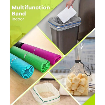 Garbage Can Rubber Bands,Multifunction Litter Box Bands,Fits 13-30 Gallon Bins, Heavy-duty Trash Can Bands to Hold Garbage Bags in Place, Trash Bag Holder Band with High Elasticity(Grey) Blue