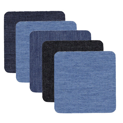 Iron On Patches for Clothes 5pcs, Iron On Patches for Jeans, Cotton Denim Repair Patch for Inside Jeans Fabric Kit, Jeans Knee, Pants, Clothing,Clothing Repair Decorating Accessories(Blue1+Blue2) Blue1+Blue2