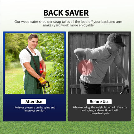 CCMAOLU Trimmer Shoulder Strap Harness,Heavy Duty Adjustable Straps with Upgraded Metal Clasp,Compatible with EGO String Trimmer & Leaf Blower,Lawn Mowing Accessories for Comfort & Balance