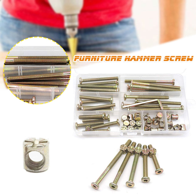M6x40/50/60/70/80mm Screws Assortment Plated Screws And Screws Replacement Parts Bed Frame Bolts and – product detail