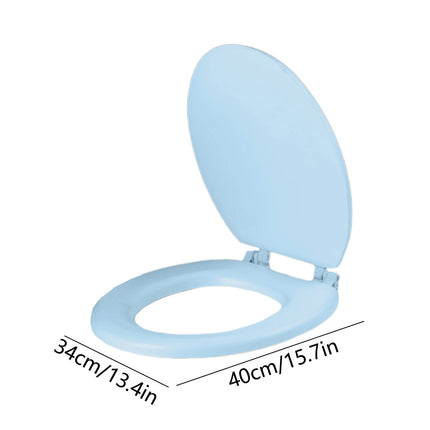 Quick-Release Round Toilet Seat with Soft-Close Lid, Durable Easy-Clean Plastic, Never Loosens, Ergonomic Comfort, Fits Standard Bowls, Tool-Free Installation, 300kg Load Capacity Blue