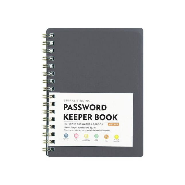 Spiral Password Book with Alphabetical Tabs Plastic Password Book V1189-LWWAL-20260401-07295