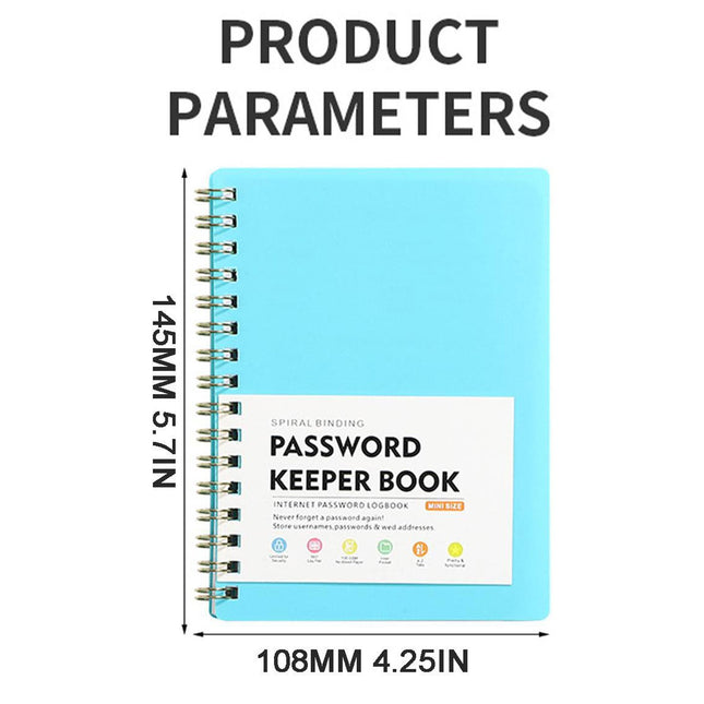 Spiral Password Book with Alphabetical Tabs Plastic Password Book – product detail