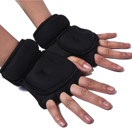 Weighted Exercise Gloves, Pair of 2 lb,Sandbag Weight Bearing Training Gloves Fitness Gloves with Wrist Suort for Gym Boxing, Cross Training, Cardio Workouts Black free size