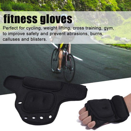 Weighted Exercise Gloves, Pair of 2 lb,Sandbag Weight Bearing Training Gloves Fitness Gloves with Wrist Suort for Gym Boxing, Cross Training, Cardio Workouts Black free size