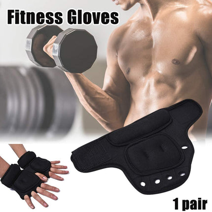 Weighted Exercise Gloves, Pair of 2 lb,Sandbag Weight Bearing Training Gloves Fitness Gloves with Wrist Suort for Gym Boxing, Cross Training, Cardio Workouts Black free size